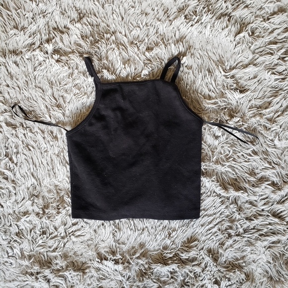Black Halter Crop Top - Picture 1 of 2
